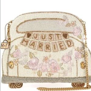 JUST MARRIED BEADED GETAWAY CAR MARY FRANCES BRIDAL PURSE